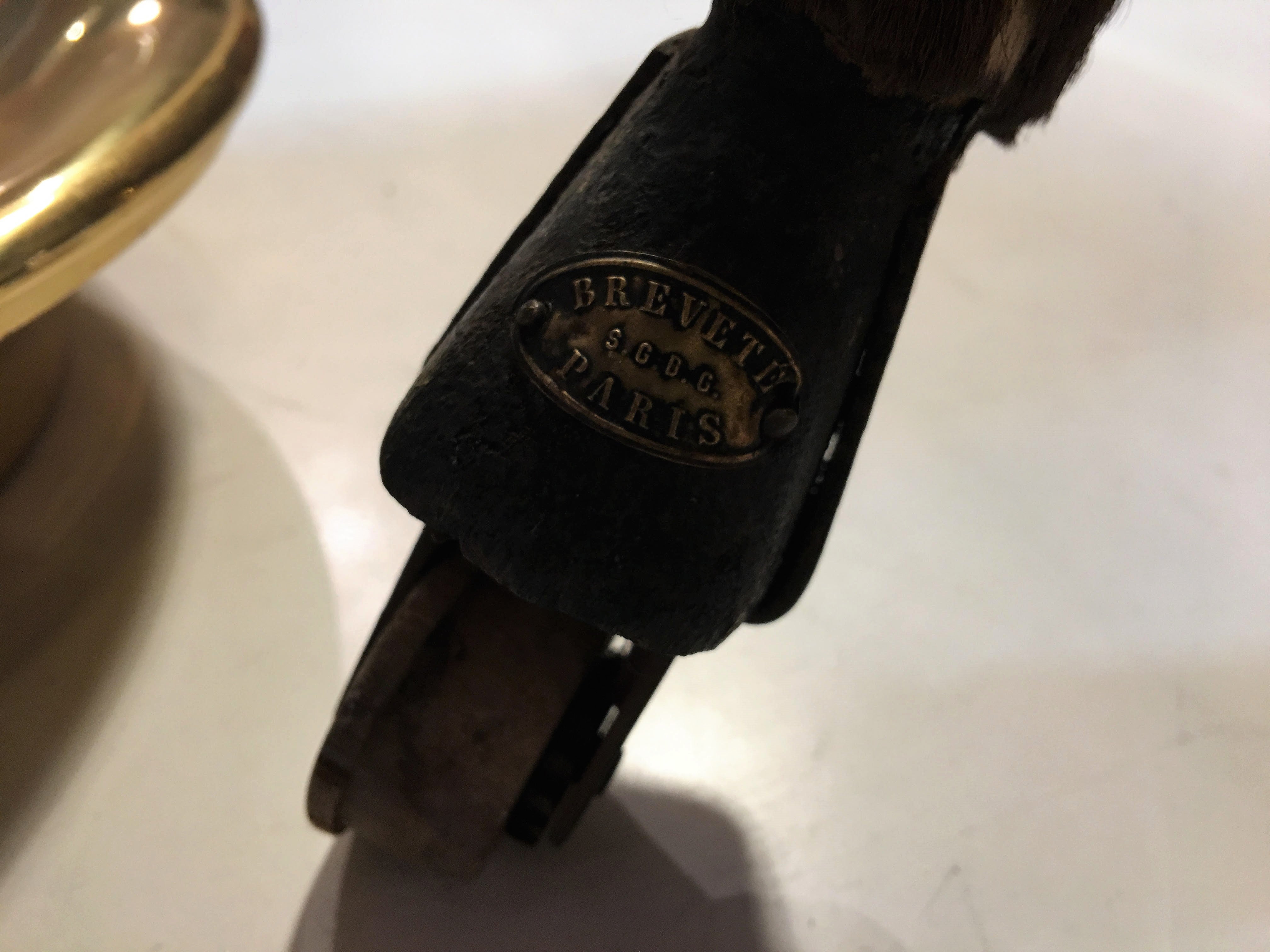 Antique French toy horse with moving mechanism