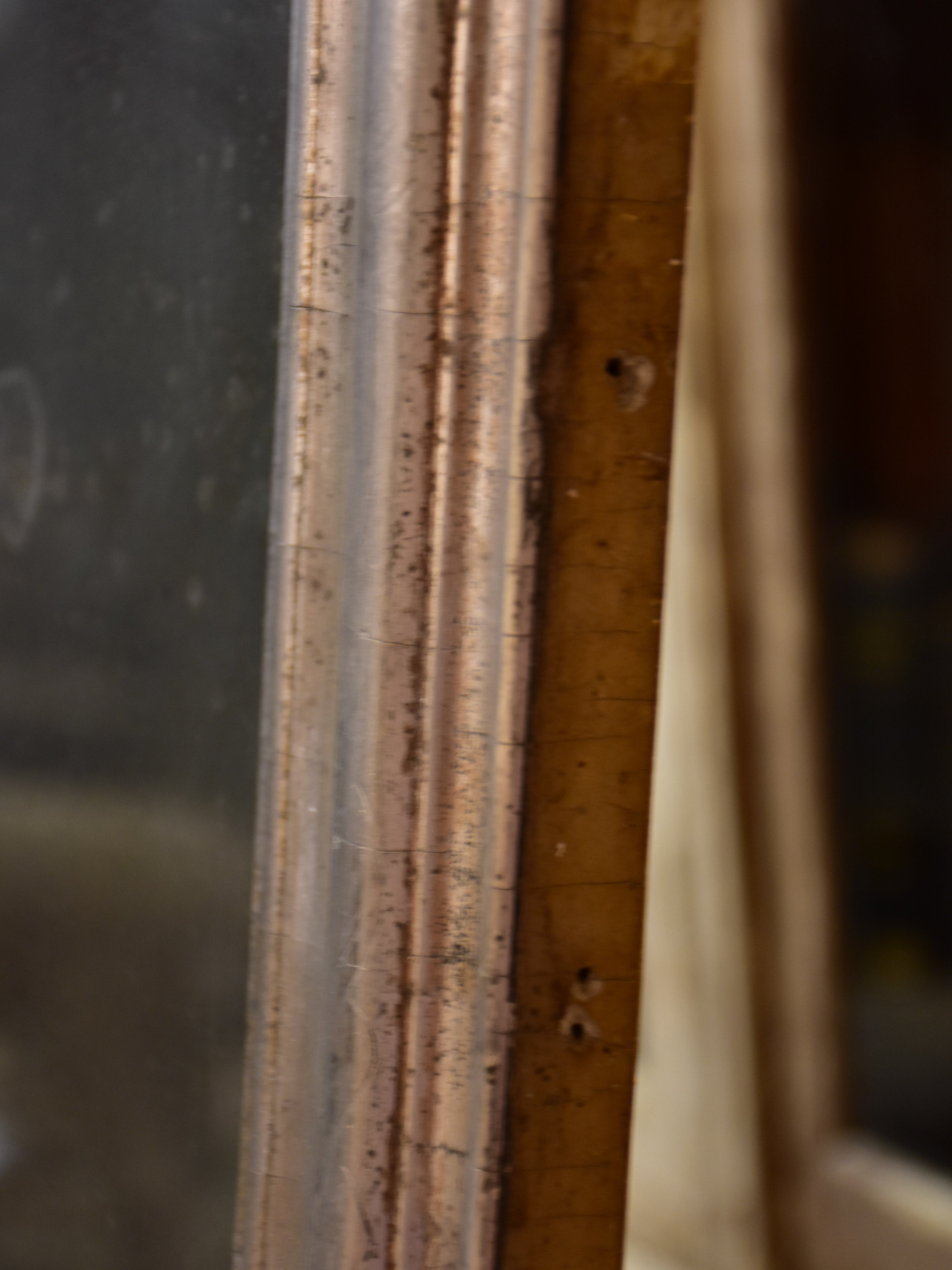 Large rustic silver framed Louis Philippe mirror