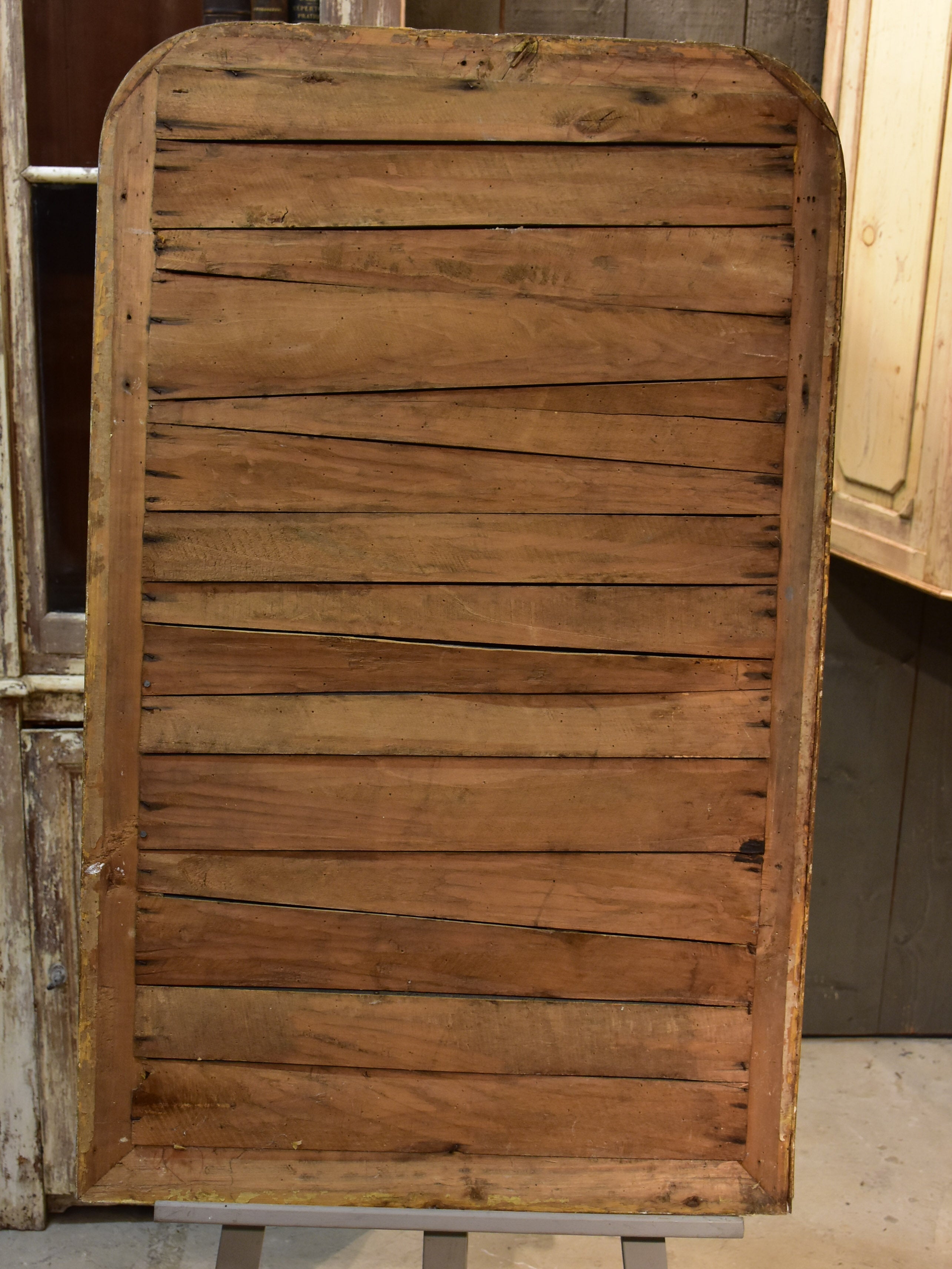 Large rustic silver framed Louis Philippe mirror