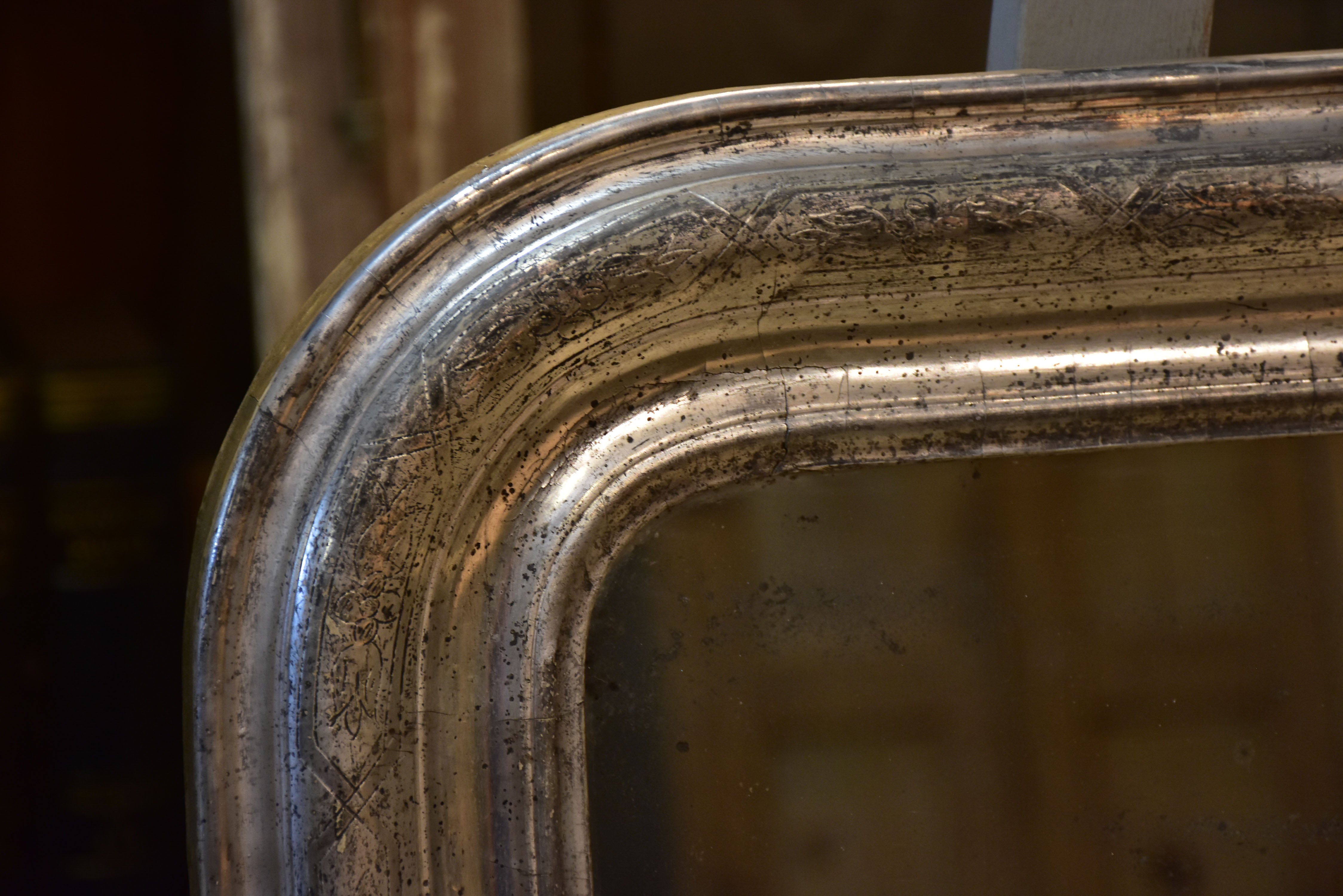 Silver leaf Louis Philippe mirror with original glass