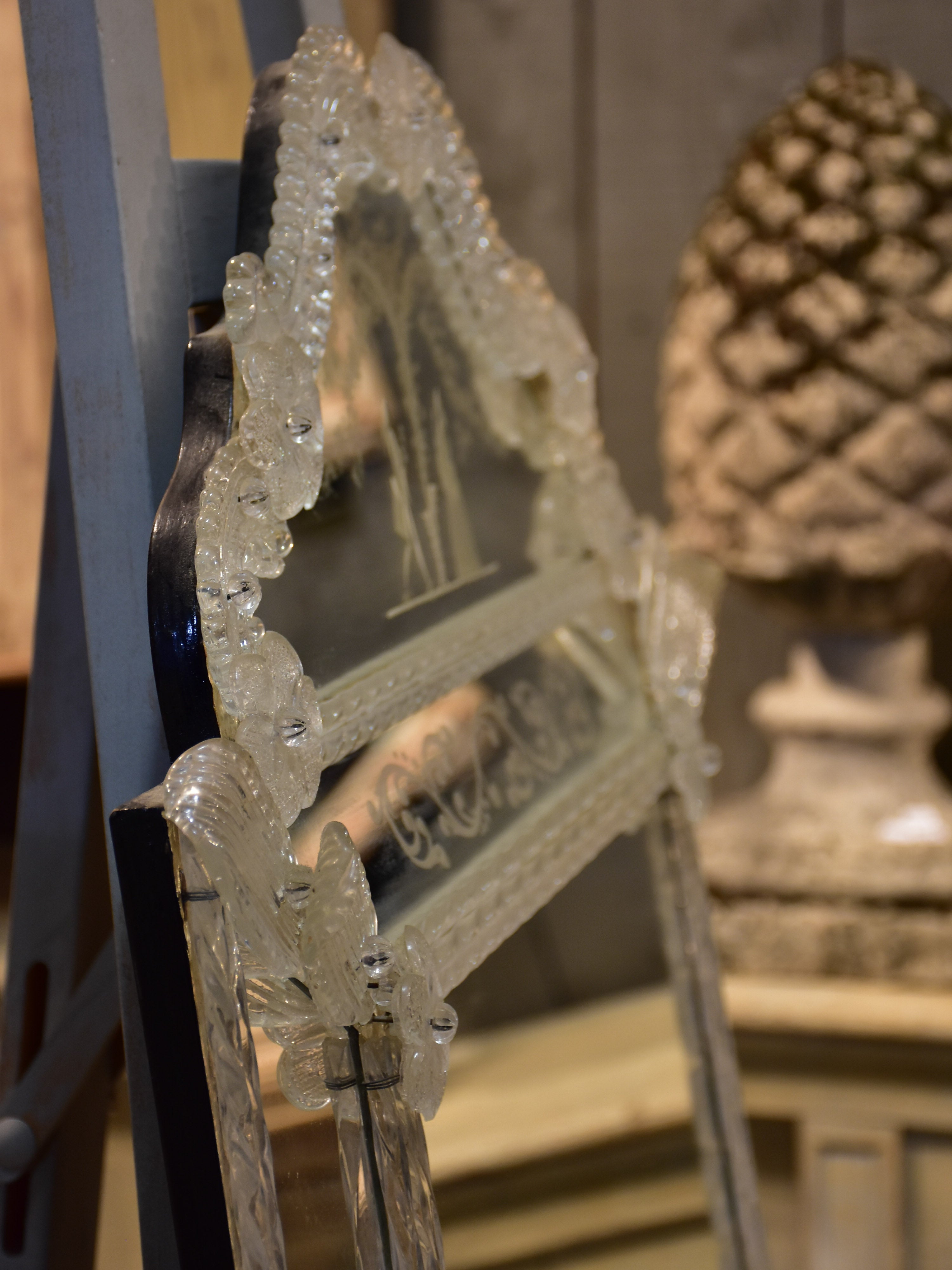 Vintage Venetian mirror with crest