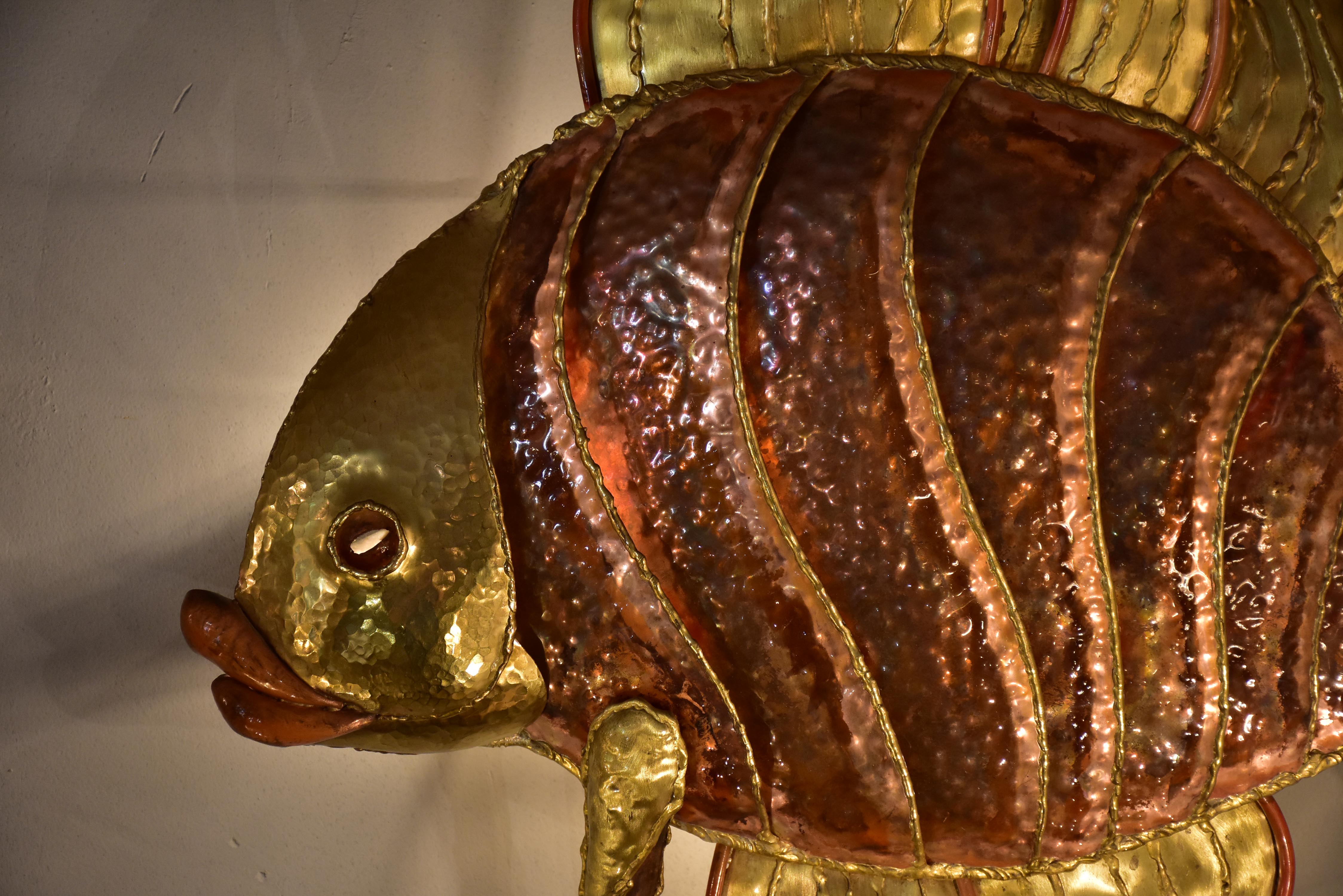 Vintage French fish wall light