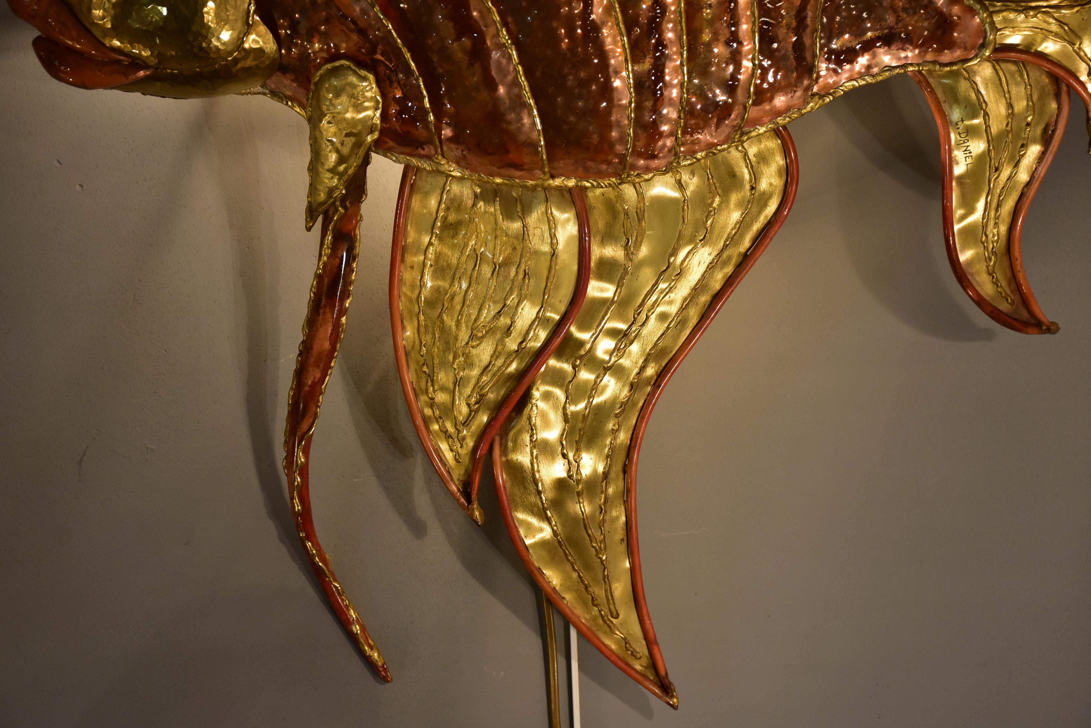 Vintage French fish wall light