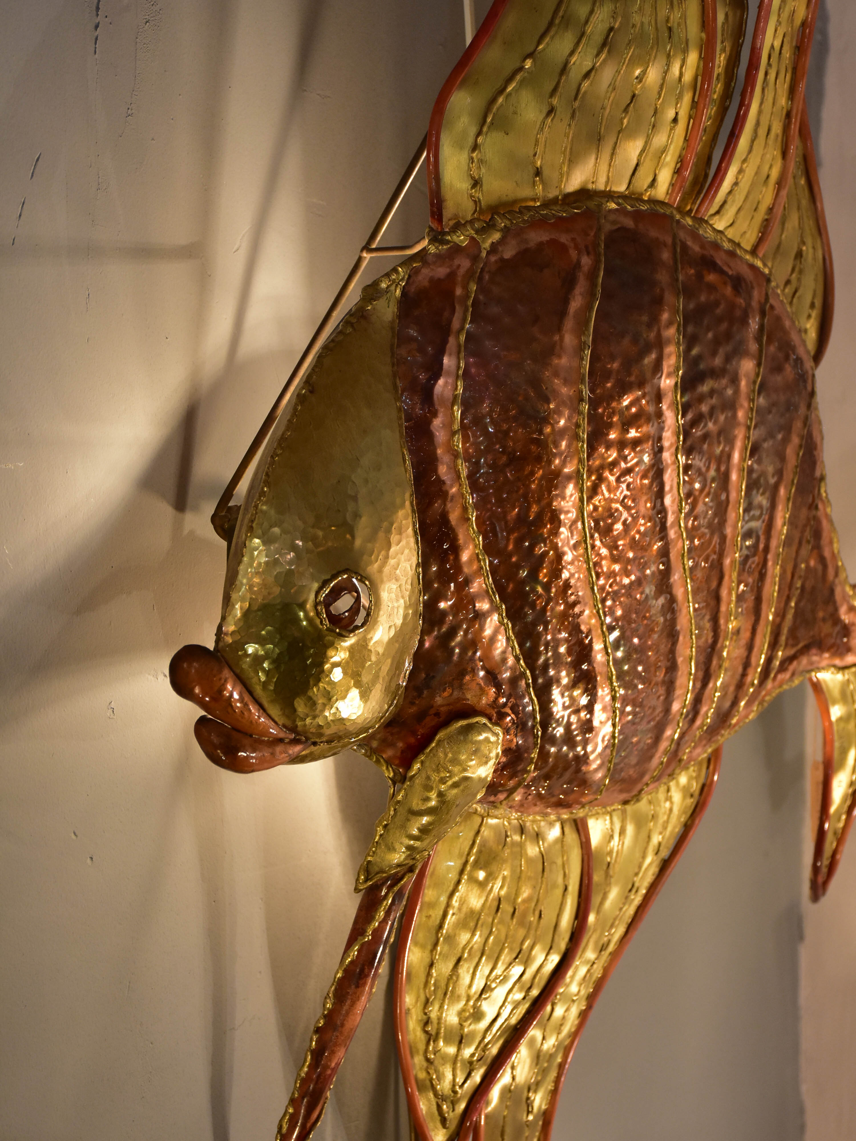Vintage French fish wall light