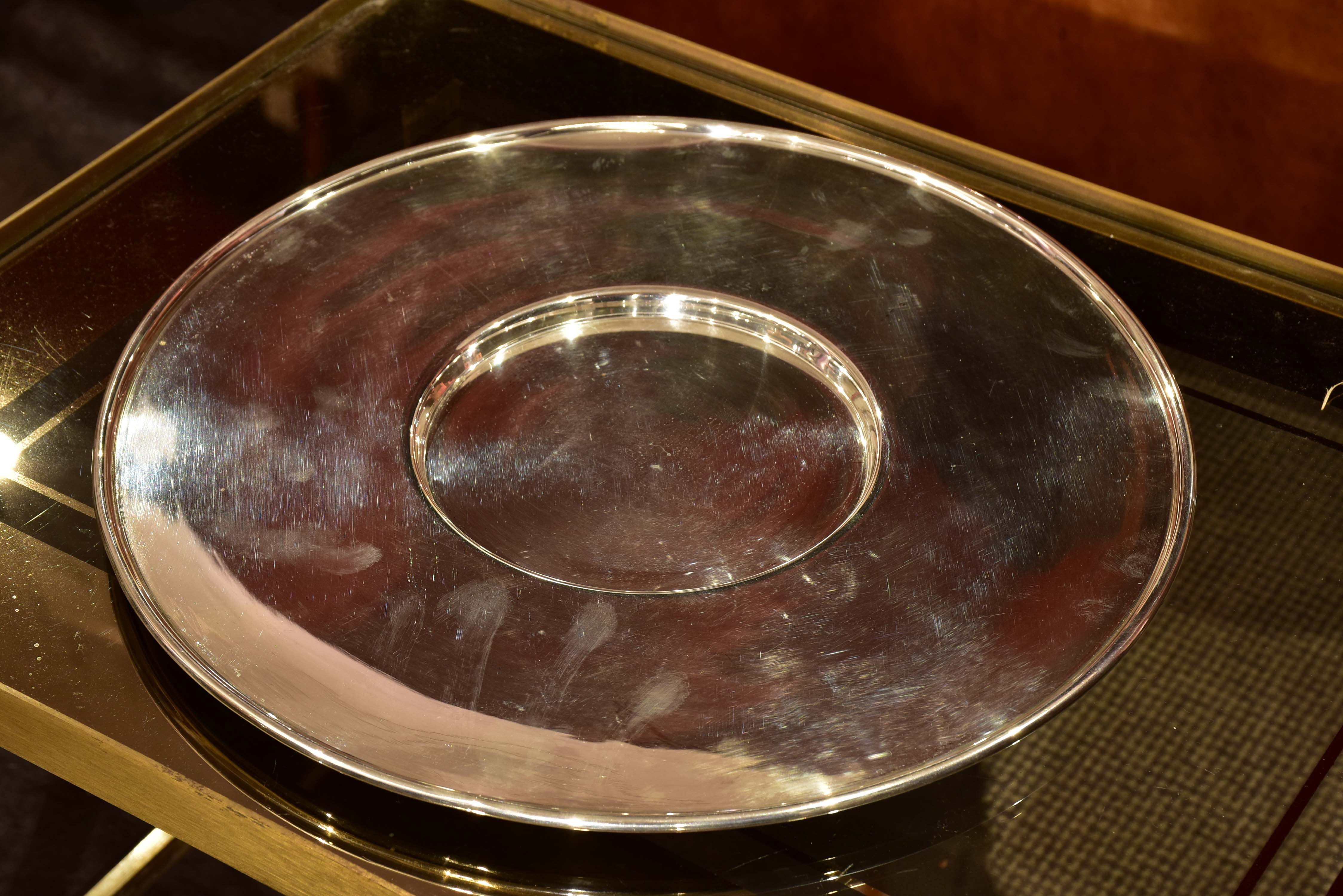 Vintage Champagne bucket with matching dish