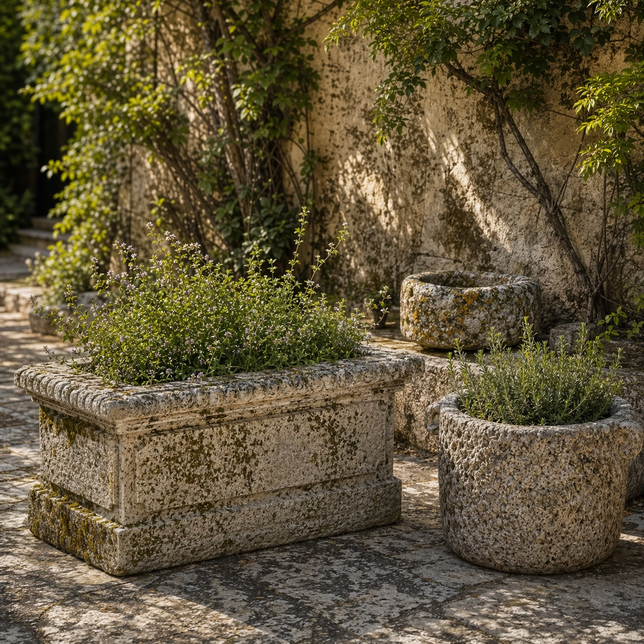 Antique French Stone Basins & Troughs