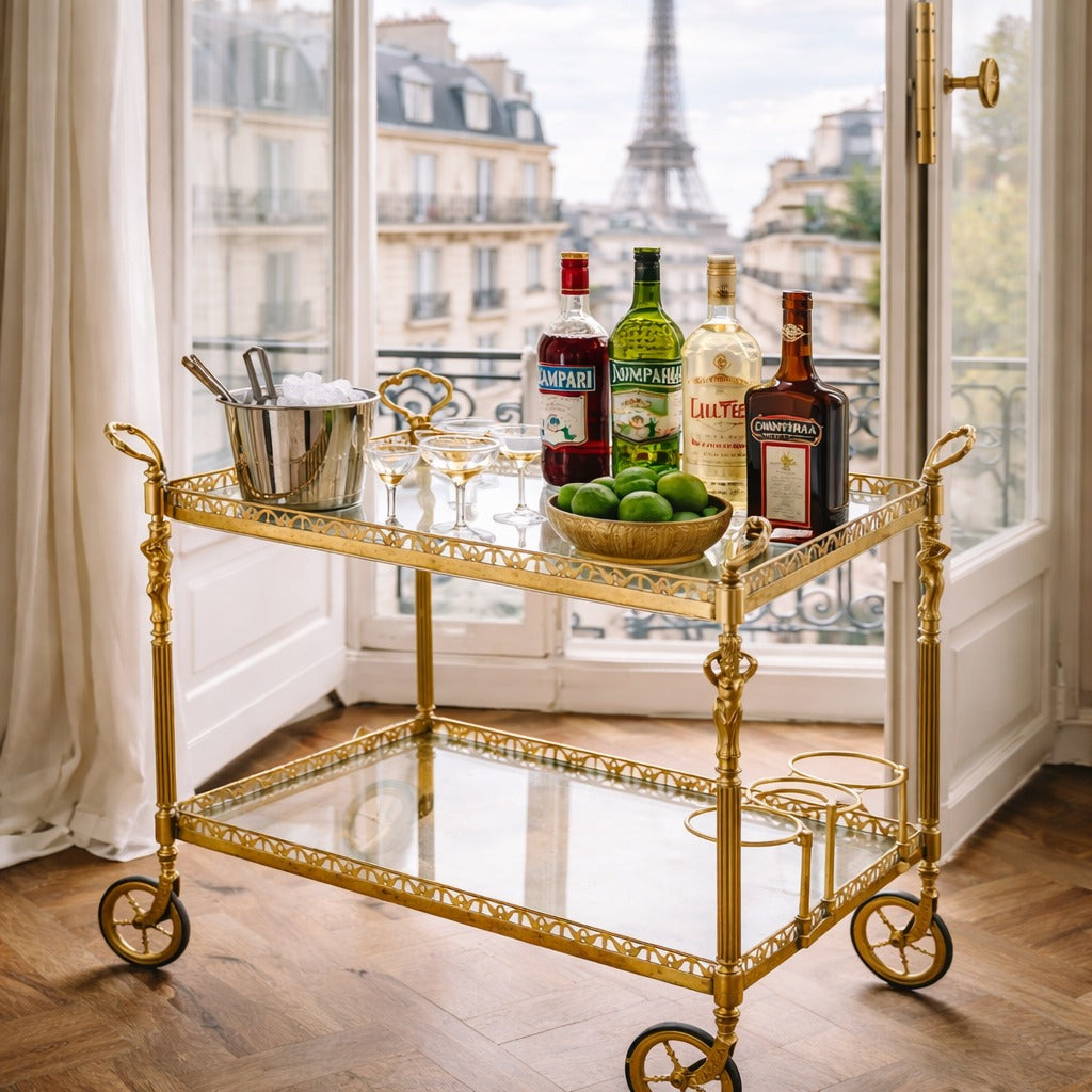 Vintage French Bar Carts Drinks Trolley