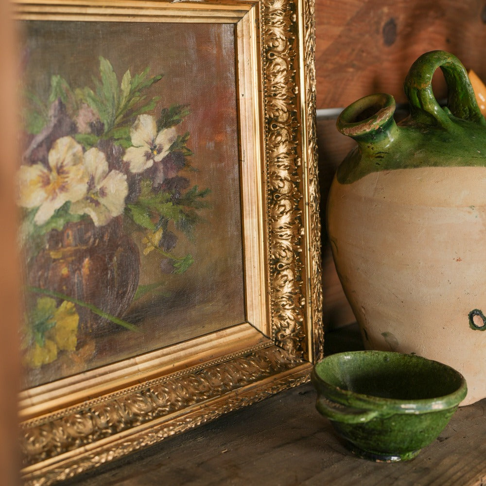 Antique French Floral Still Life Paintings