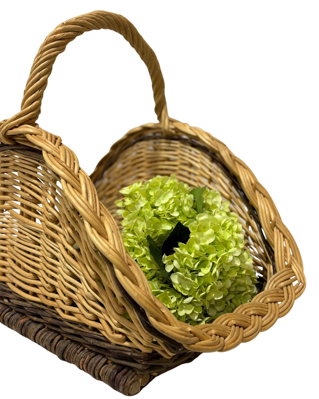 Two-Tone French Wicker Log Basket with Plated Edge - 24½" x 15"