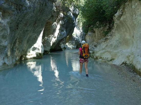 Wade through the Gorges du Touleranc in river shoes