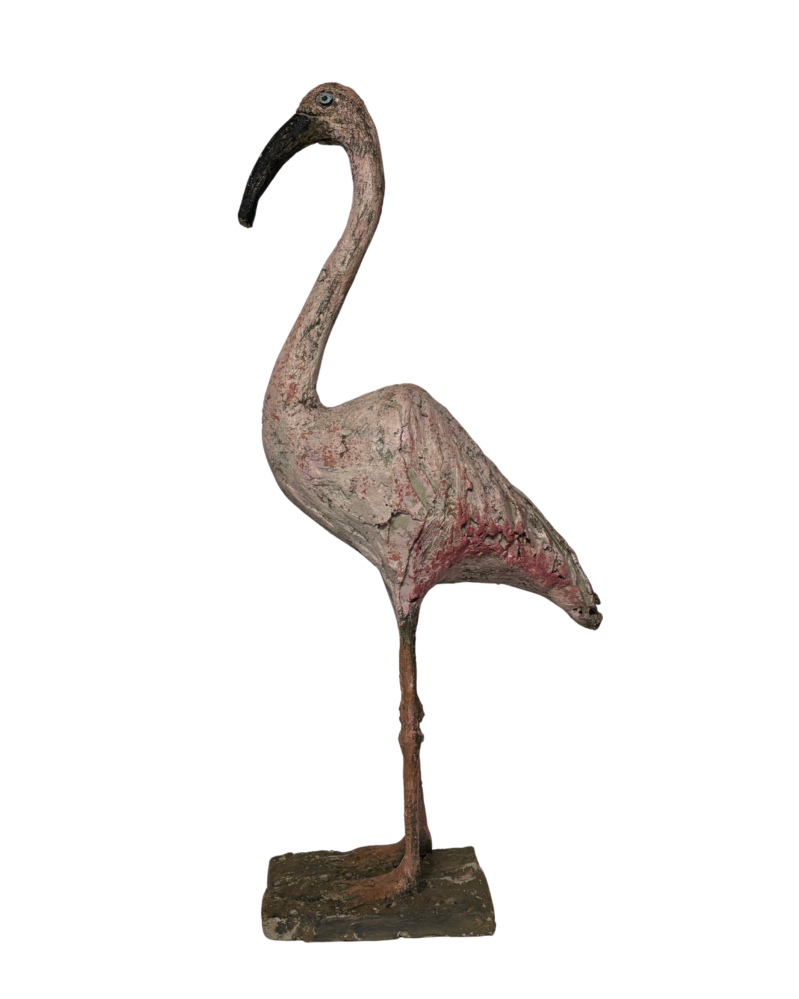 Vintage pink garden flamingo statues  