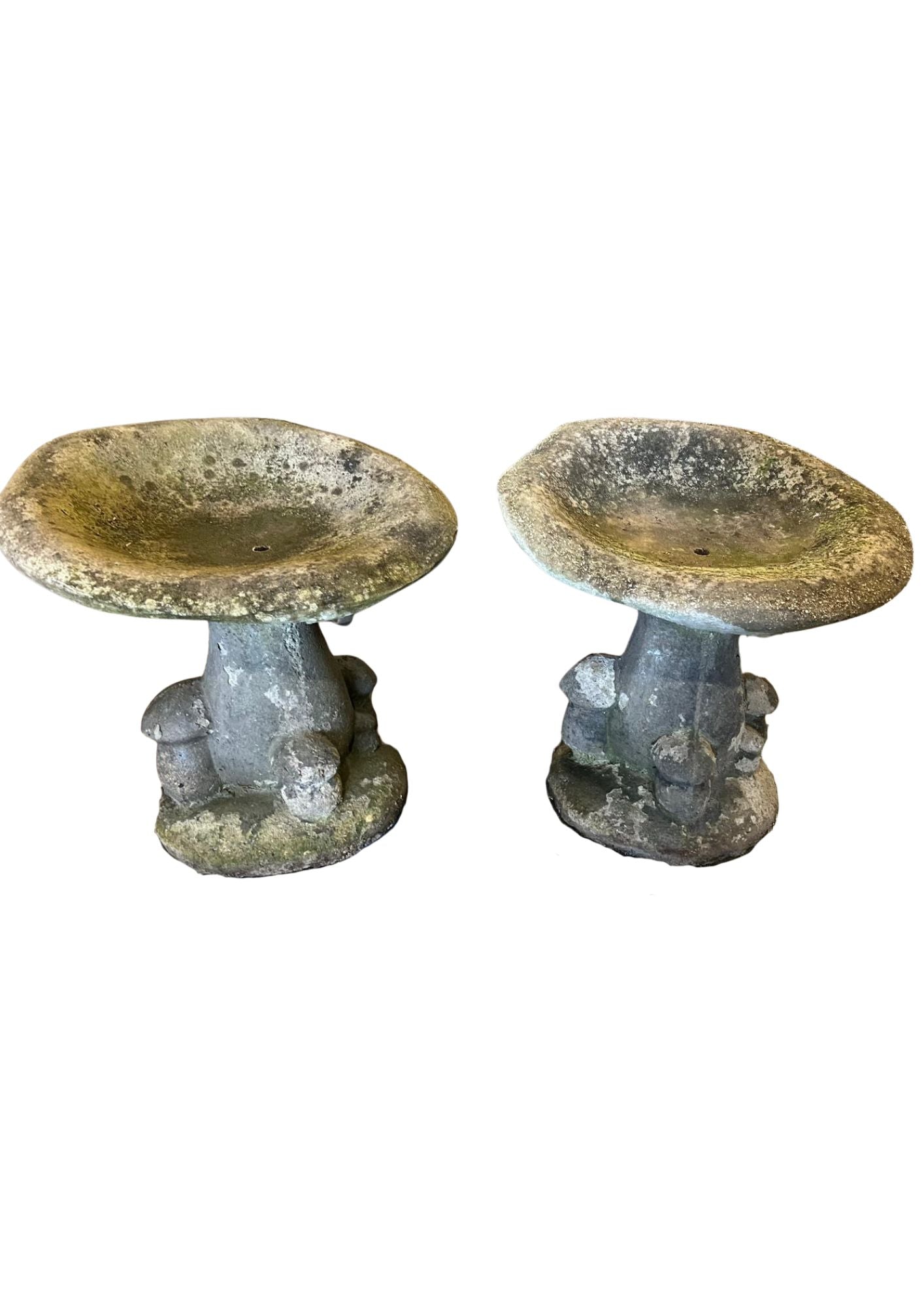 Vintage French concrete garden stools  