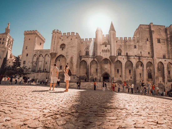 Marvel at the Palais des Papes, which was built to replace the Vatican City