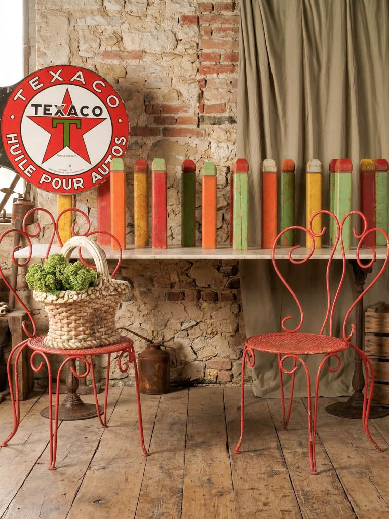 Set of 16 Colorful Mid-20th  Century Painted Wooden Skittles - 15¾"