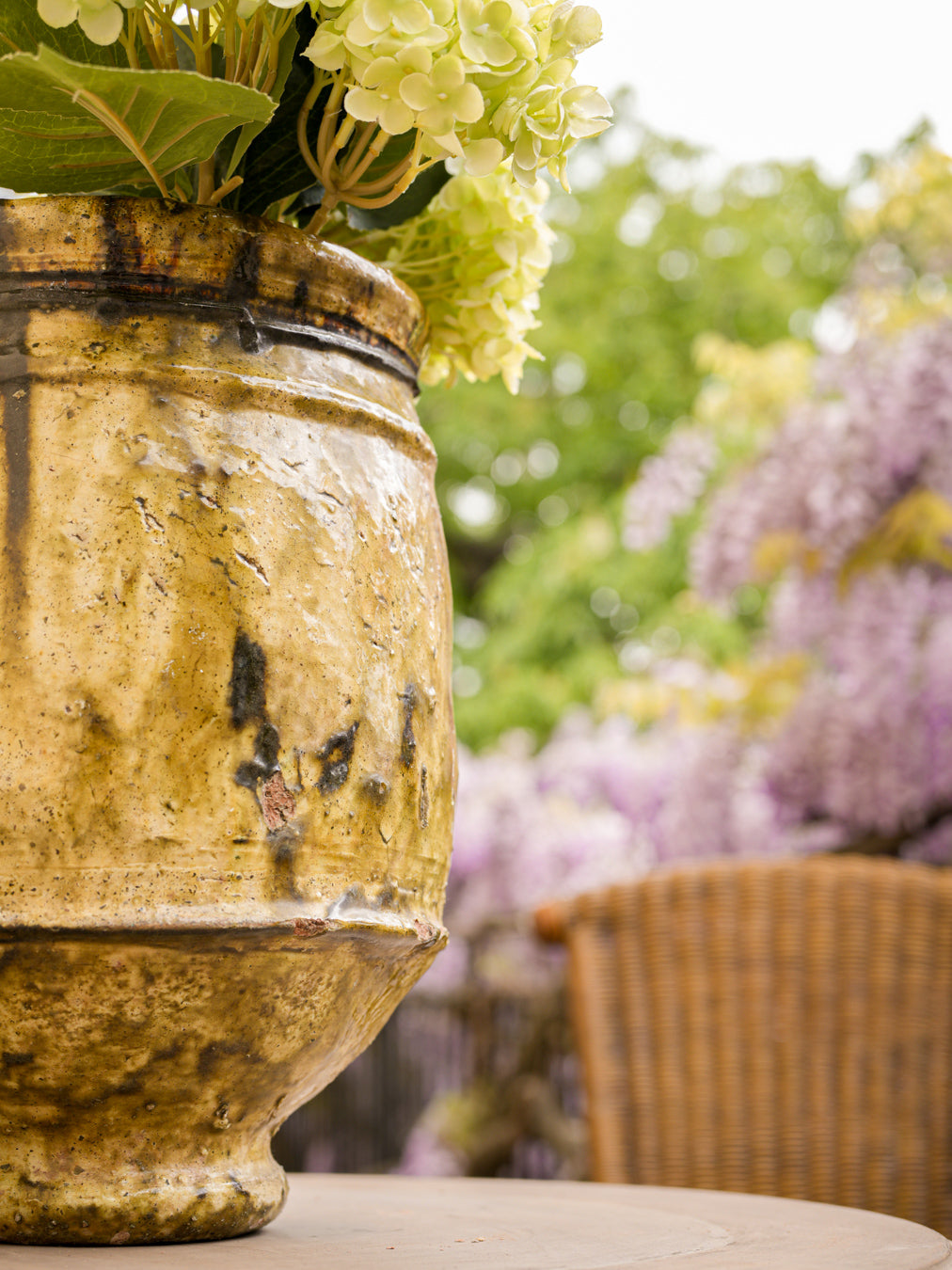Substantial handcrafted garden urns  