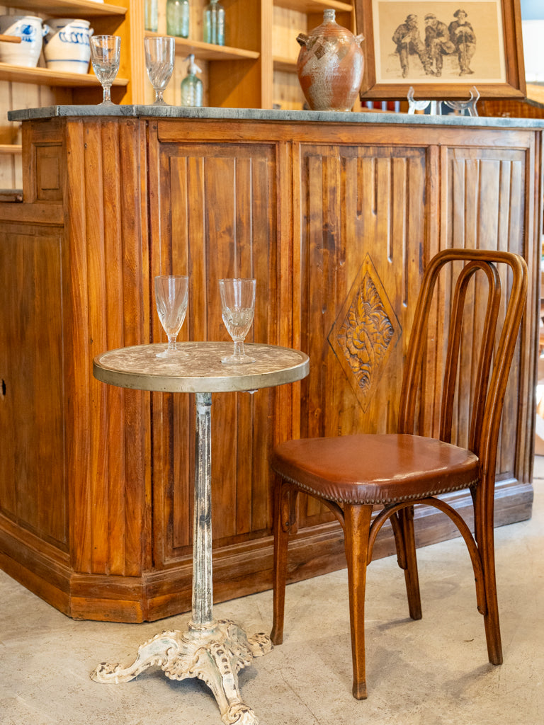 Circa 1900 French Bistro Table w/ Marble Top - 28¼" x 18"