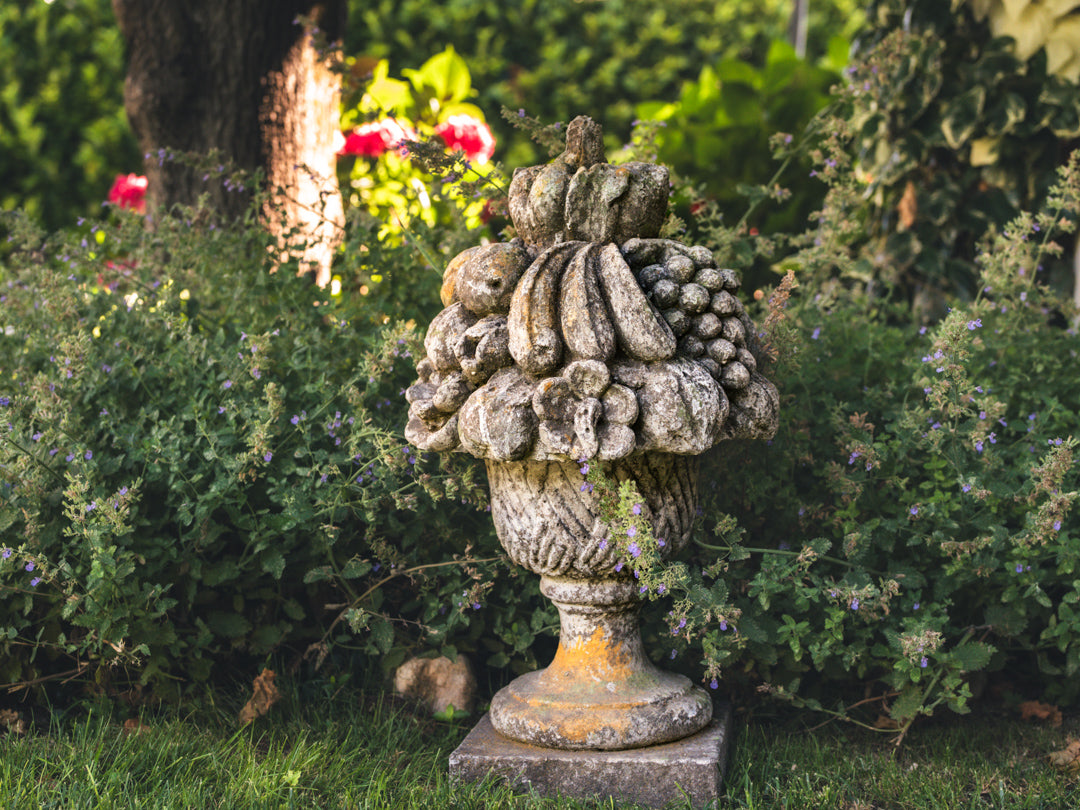 Large Pair of Vintage Fruit Basket Garden Finials 25½"