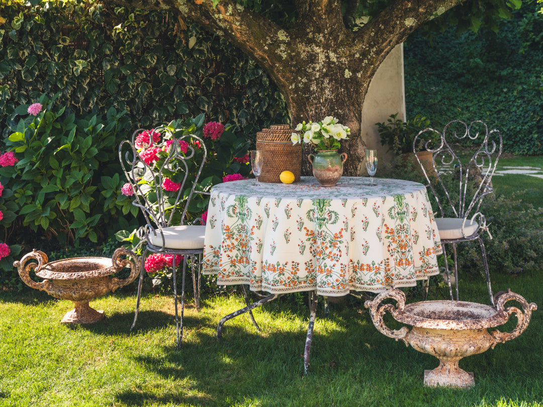 Pair of Late 19th Century Cast Iron Chambord Garden Planters w/ Weathered White Patina 18½"