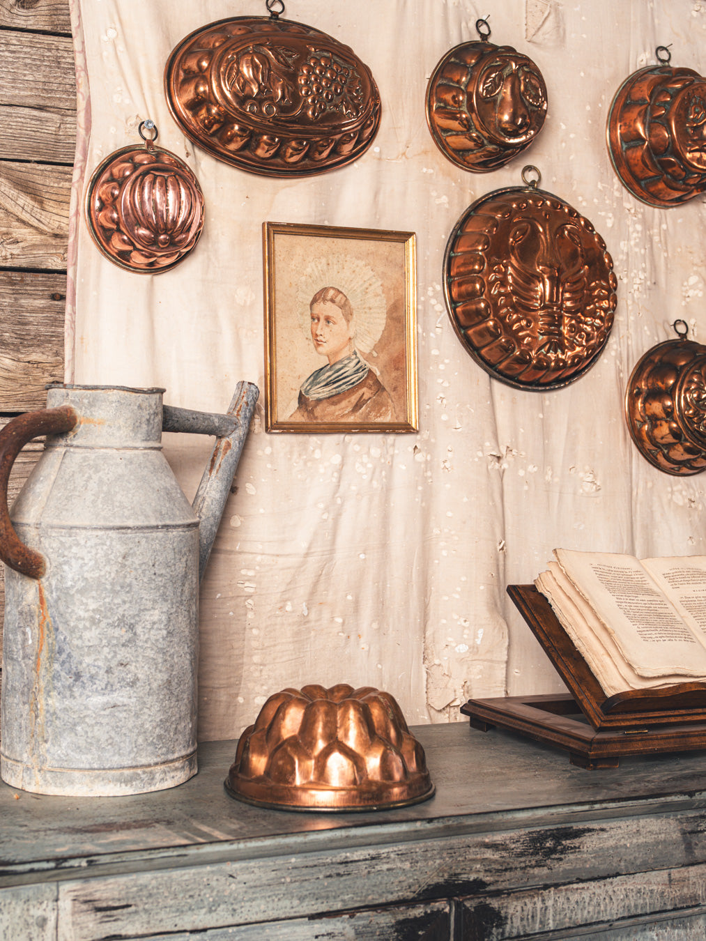 Historical pumpkin-shaped copper mold  