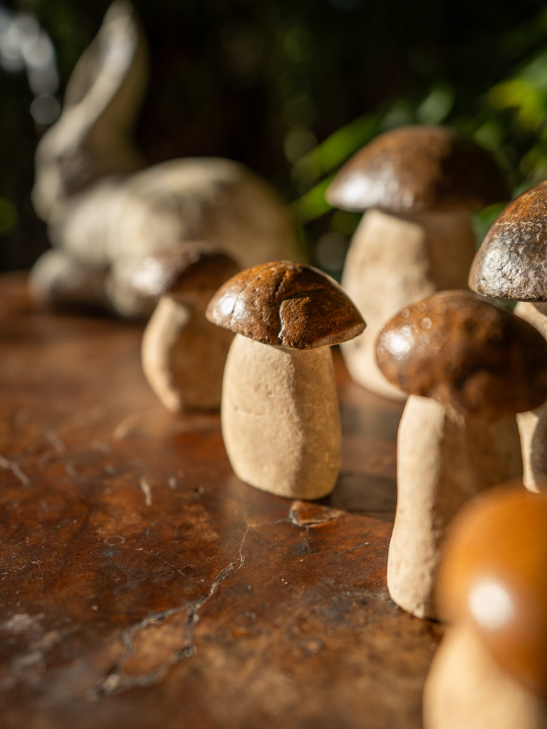 Taupe and umber painted stones  