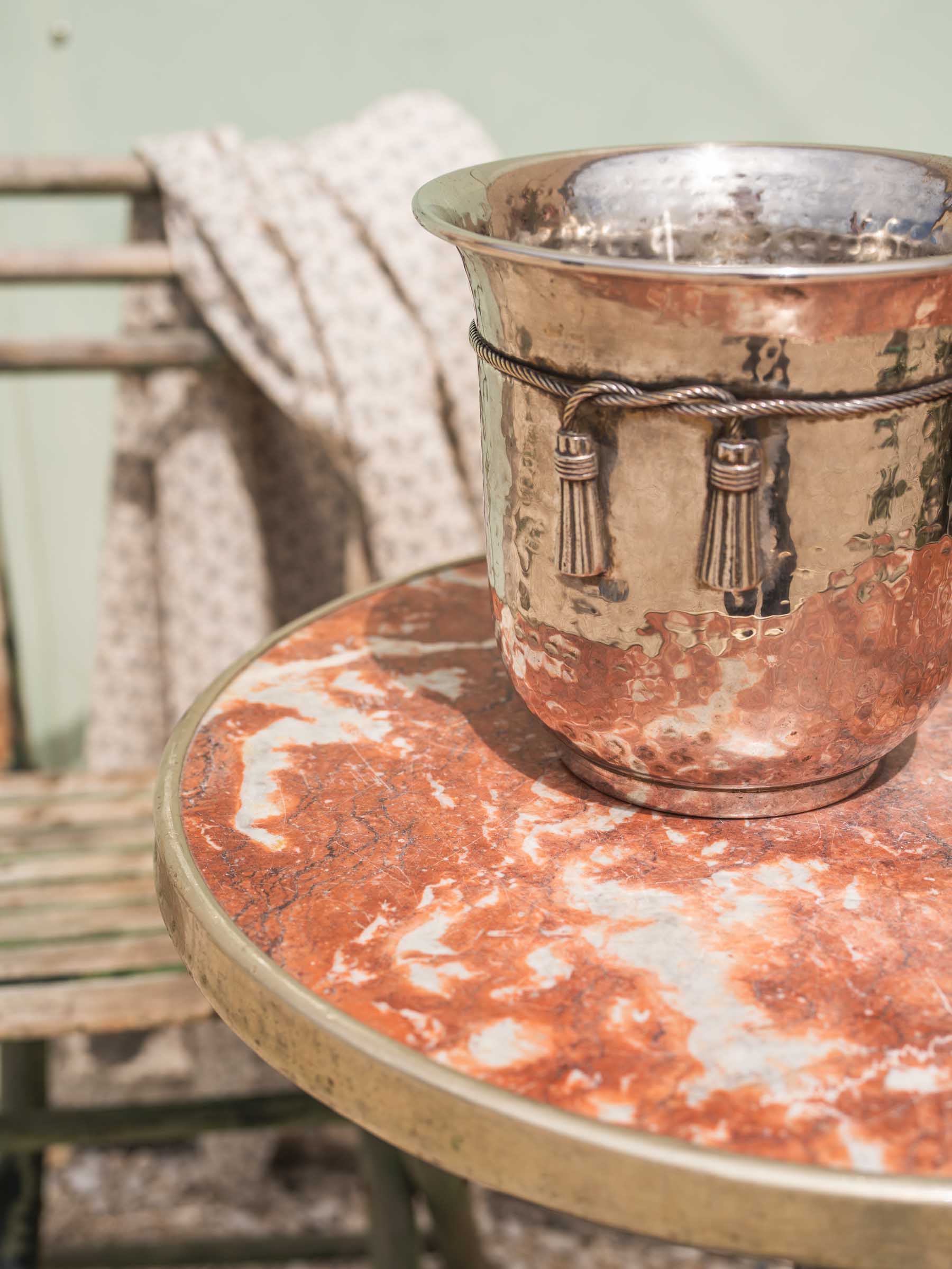 Classic 1900s red marble table  