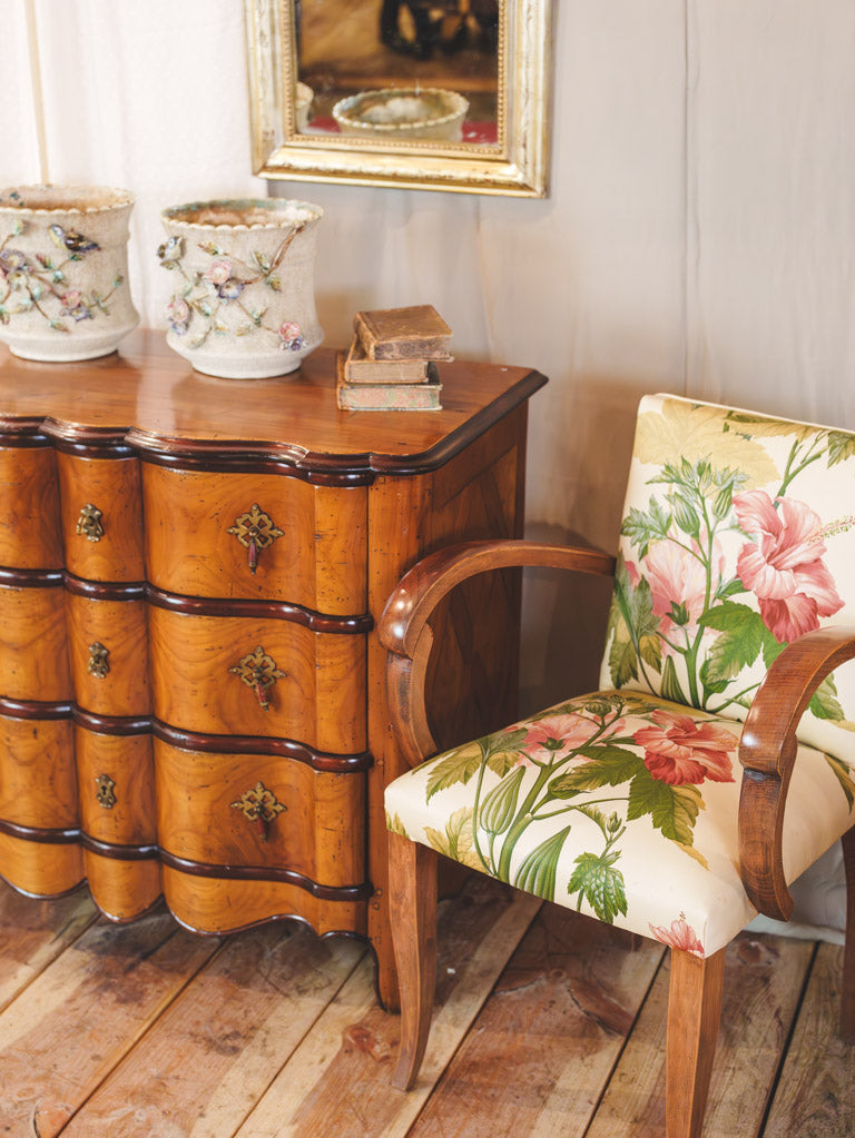 Pair of Early 20th Century French Majolica-Style Cachepots Planters w/ Floral & Bird Relief - 8¾"