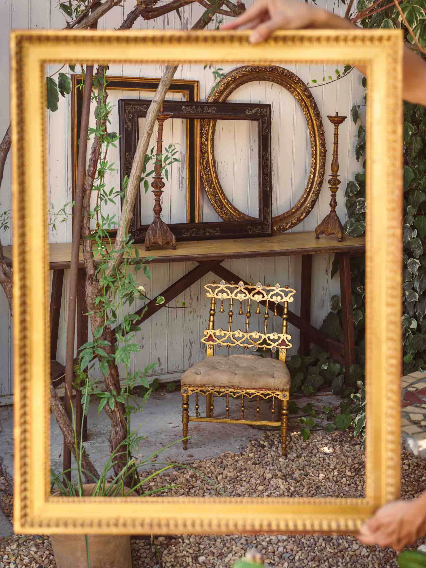 Napoleon III Polychrome and Giltwood Chauffeuse Low Chair, circa 1860 - 26" x 19"