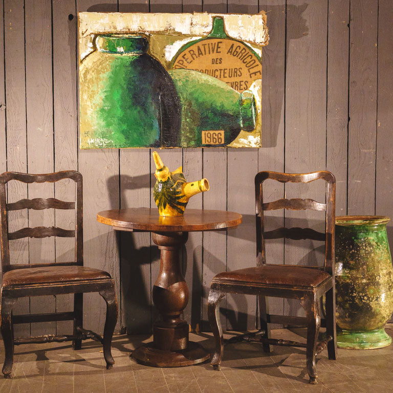Pair Of Late 18th Century Swedish Gustavian Chairs W/ Original Leather - 37½"