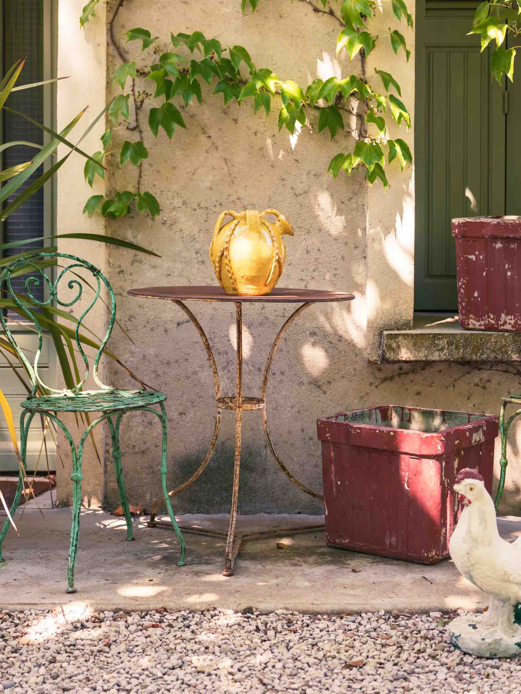 Set of Four Garden Planters w/ Weathered Finish, Attributed to Willy Guhl - 14¼" x 17"