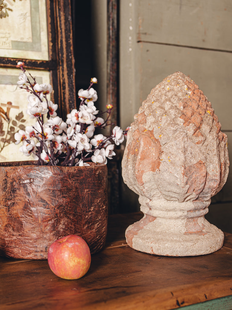 Handcrafted vintage wooden vessel  