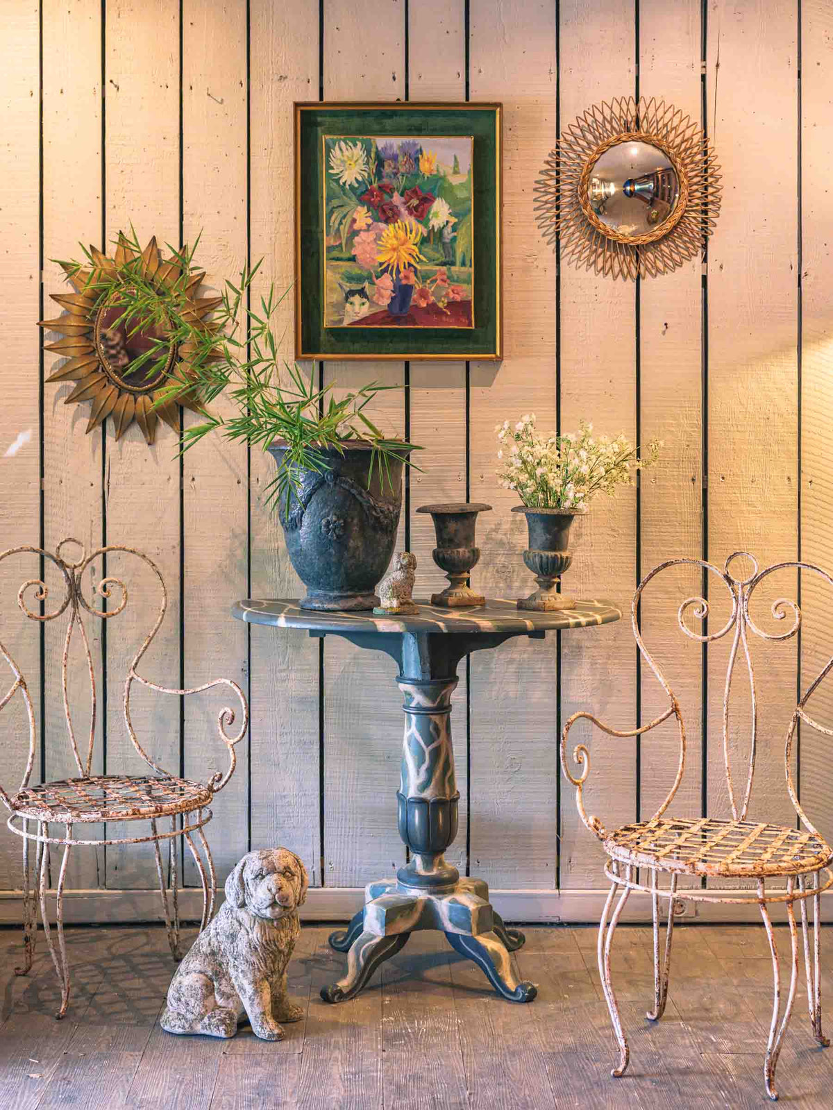 1970s French Gilt-Metal Sunburst Mirror - 20½" x 18"
