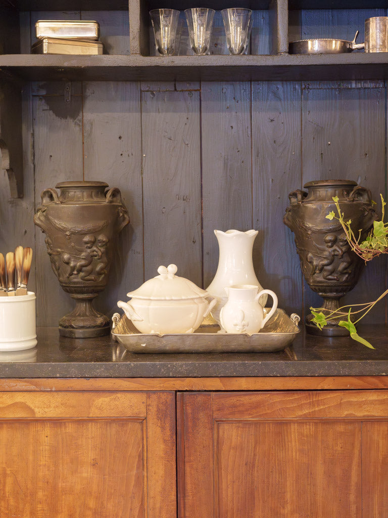 Luminous white footed vase