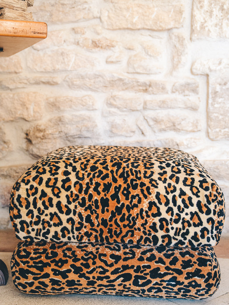 Iconic bold pattern poufs  