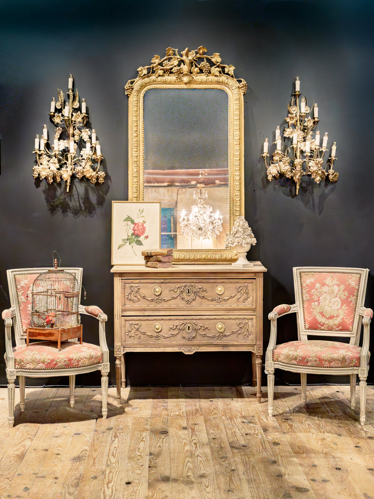 Antique walnut sauteuse chest