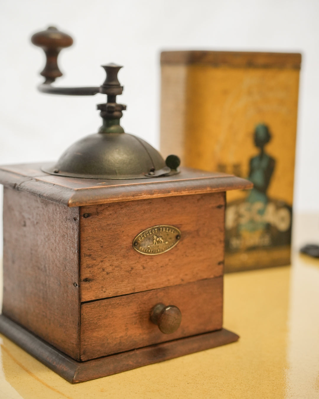 Antique French Peugeot Wooden Coffee Or Pepper Grinder- 8