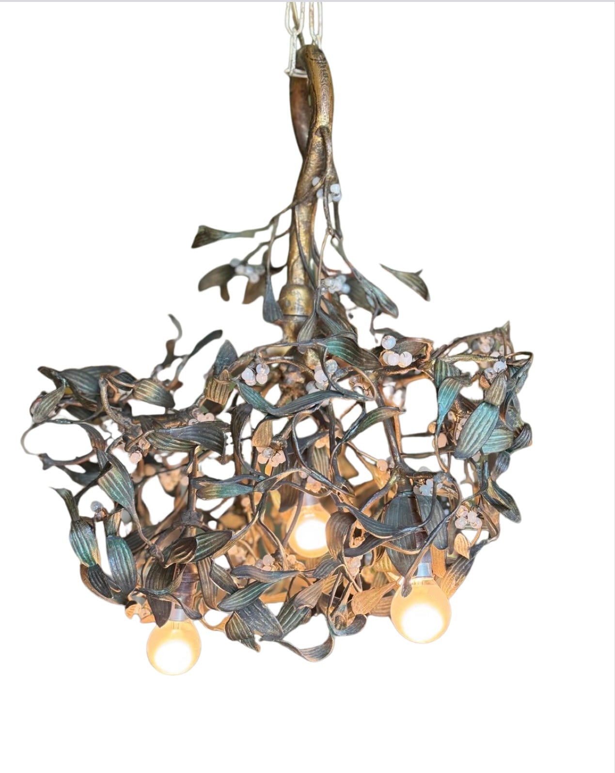 Art Nouveau mistletoe chandelier