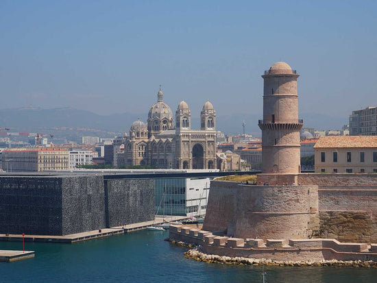 Traverse the bridge from MUCEM to Fort Saint-Jean in Marseille