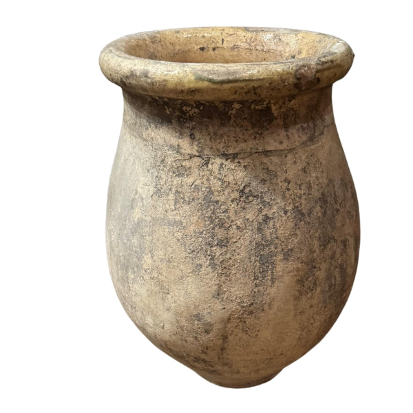 Small 19th-Century Provençal Biot Olive Jar 19"