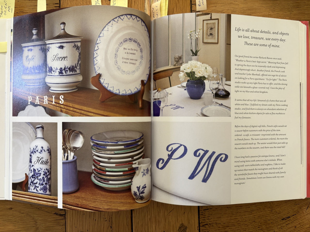Set of Five French Porcelain Bistro Saucers from Paris