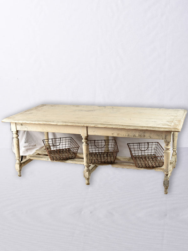 Antique Pine Drapery-Style Work Table