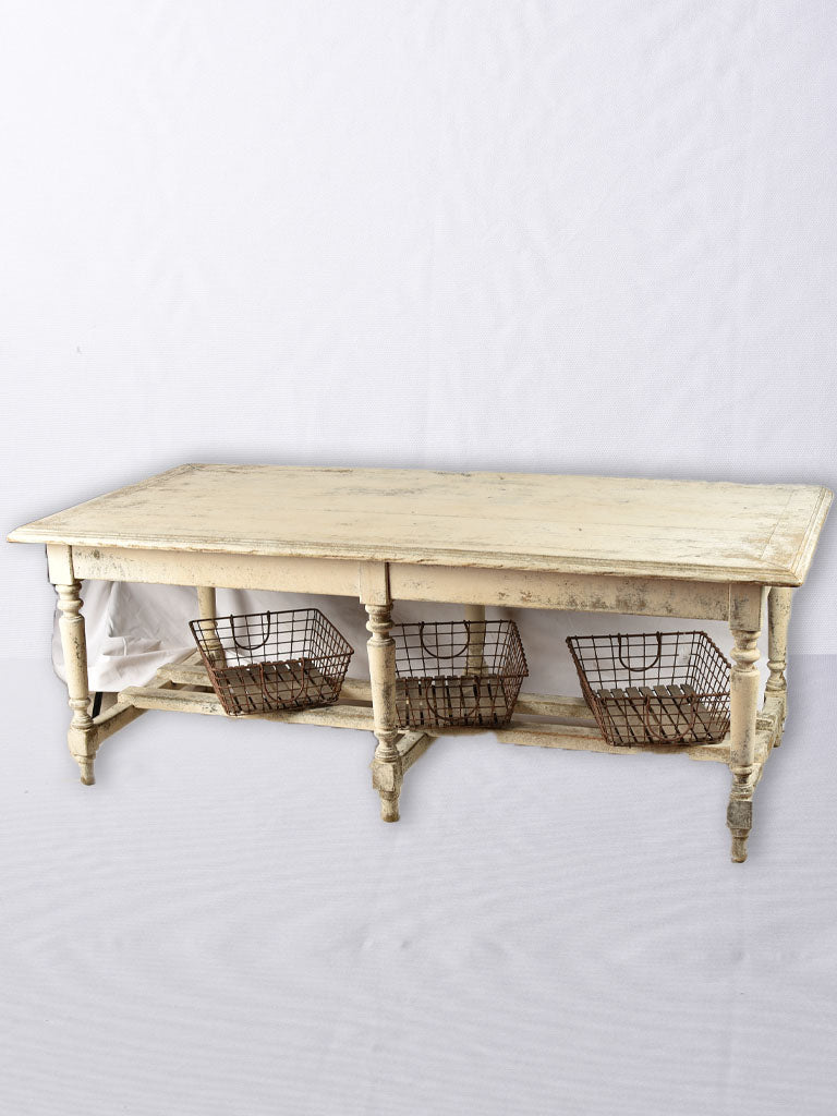 Antique Pine Drapery-Style Work Table