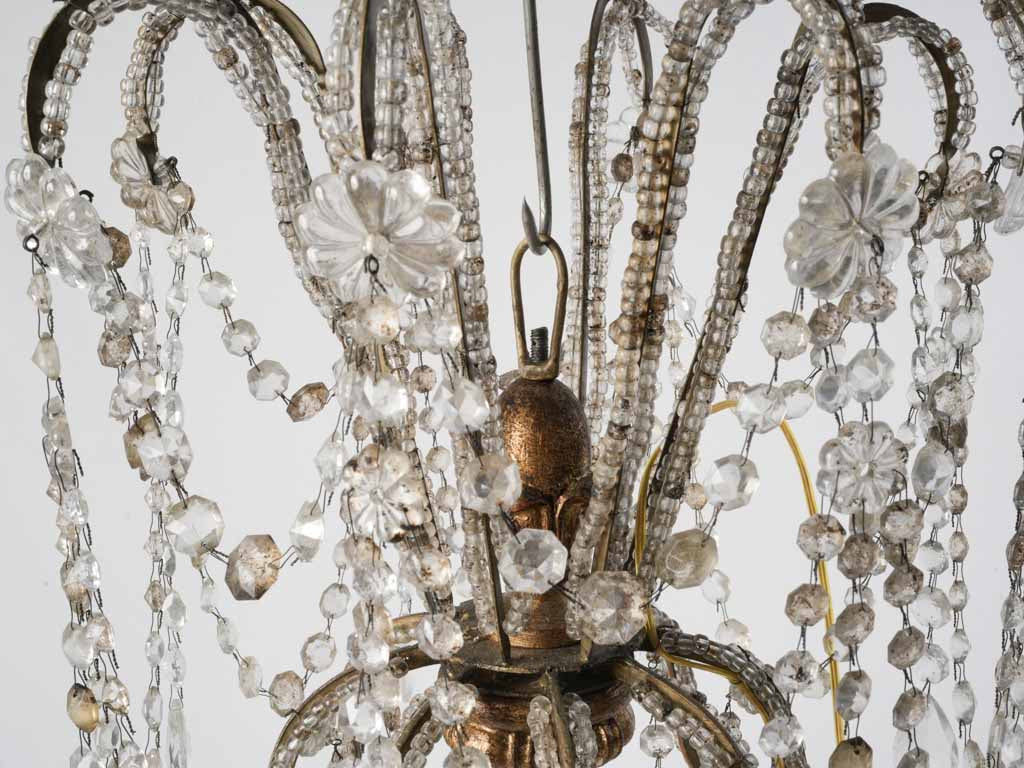 Shimmering faceted crystal chandeliers
