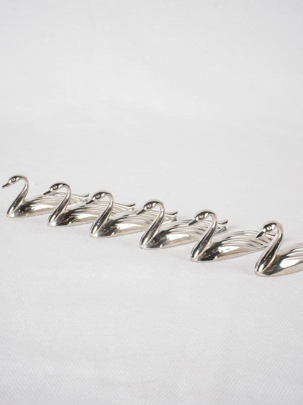 6 knife rests - silver swans
