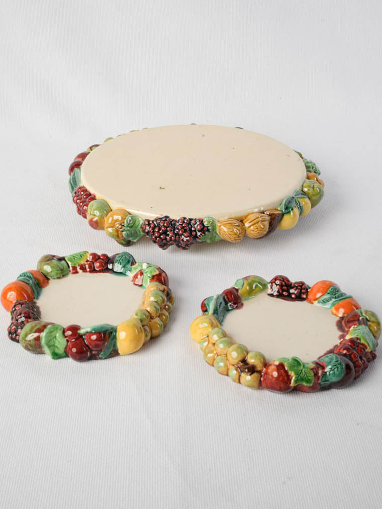 Vibrant Italian ceramic trivet set  