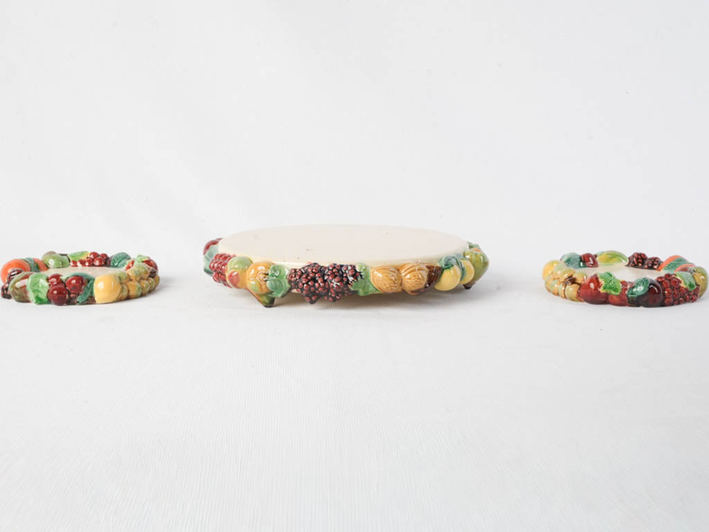 Traditional colorful fruit-patterned trivet  