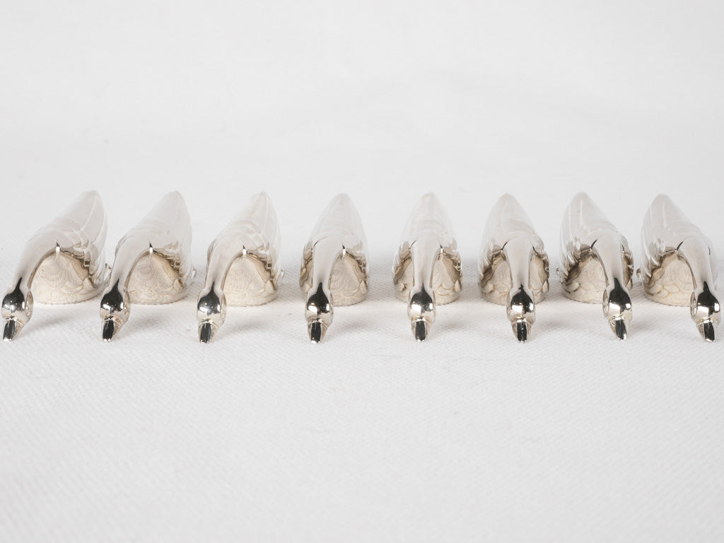 Antique silver-finished knife holders