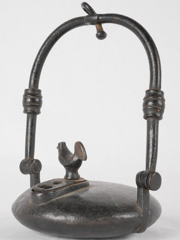 19th century miner's oil lamp - wrought iron