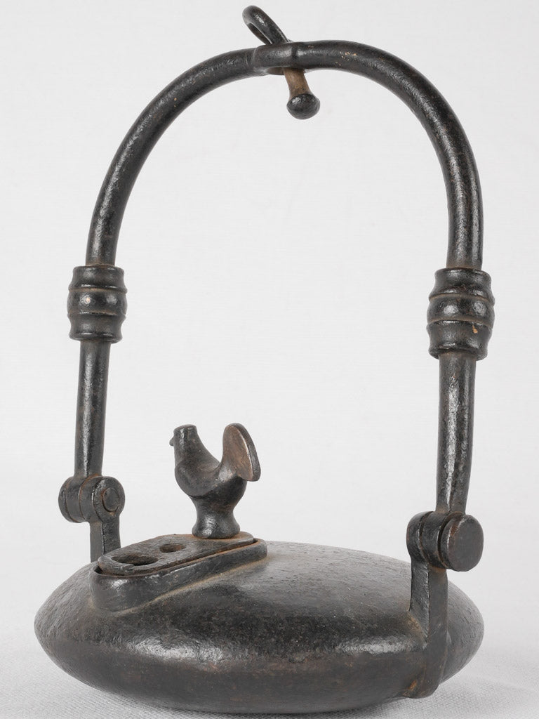 19th century miner's oil lamp - wrought iron