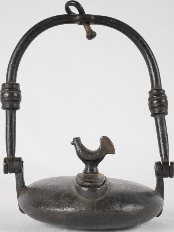 19th century miner's oil lamp - wrought iron