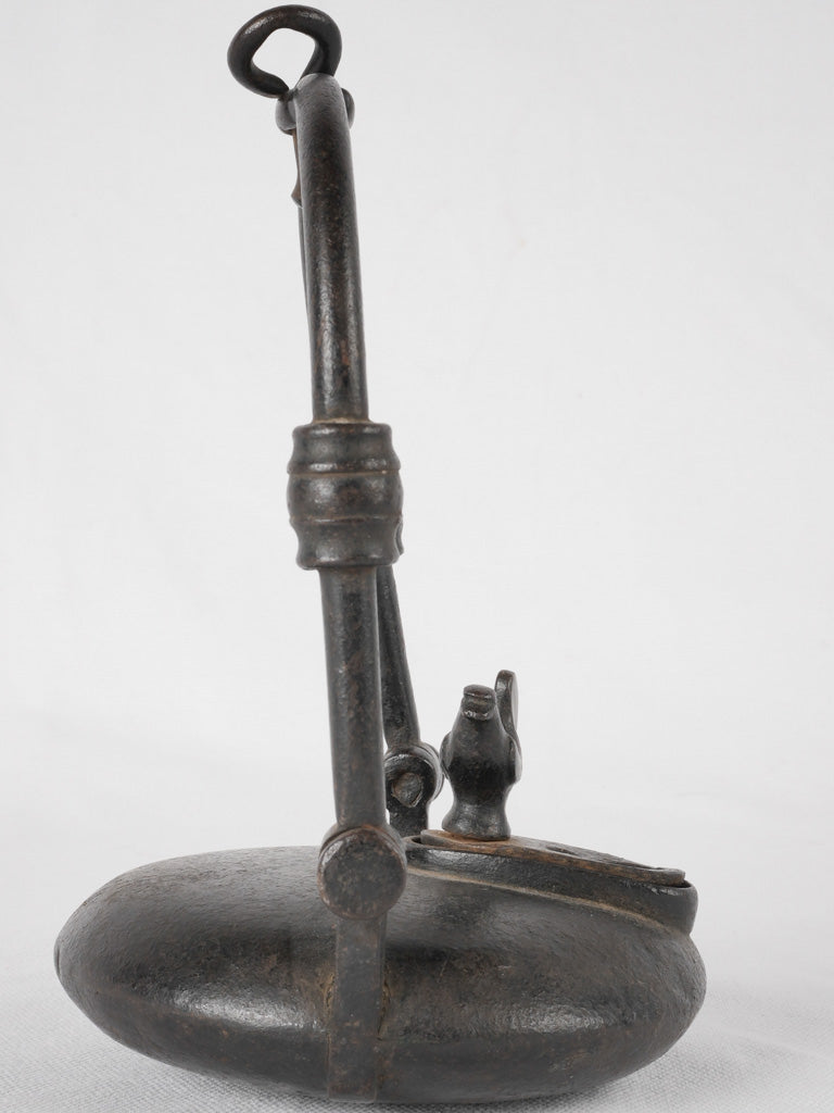 19th century miner's oil lamp - wrought iron